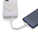 Power Bank 10.000mAh com Carregamento via Indução ou via Cabo - 09145